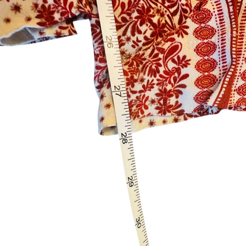 FatFace Red/orange  Floral Boho Print Pants- Size 14 Long - Picture 2 of 9